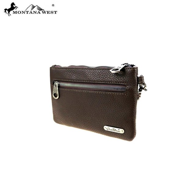 NWT Montana West Signature Monogram Clutch/Wristle - Picture 2 of 6